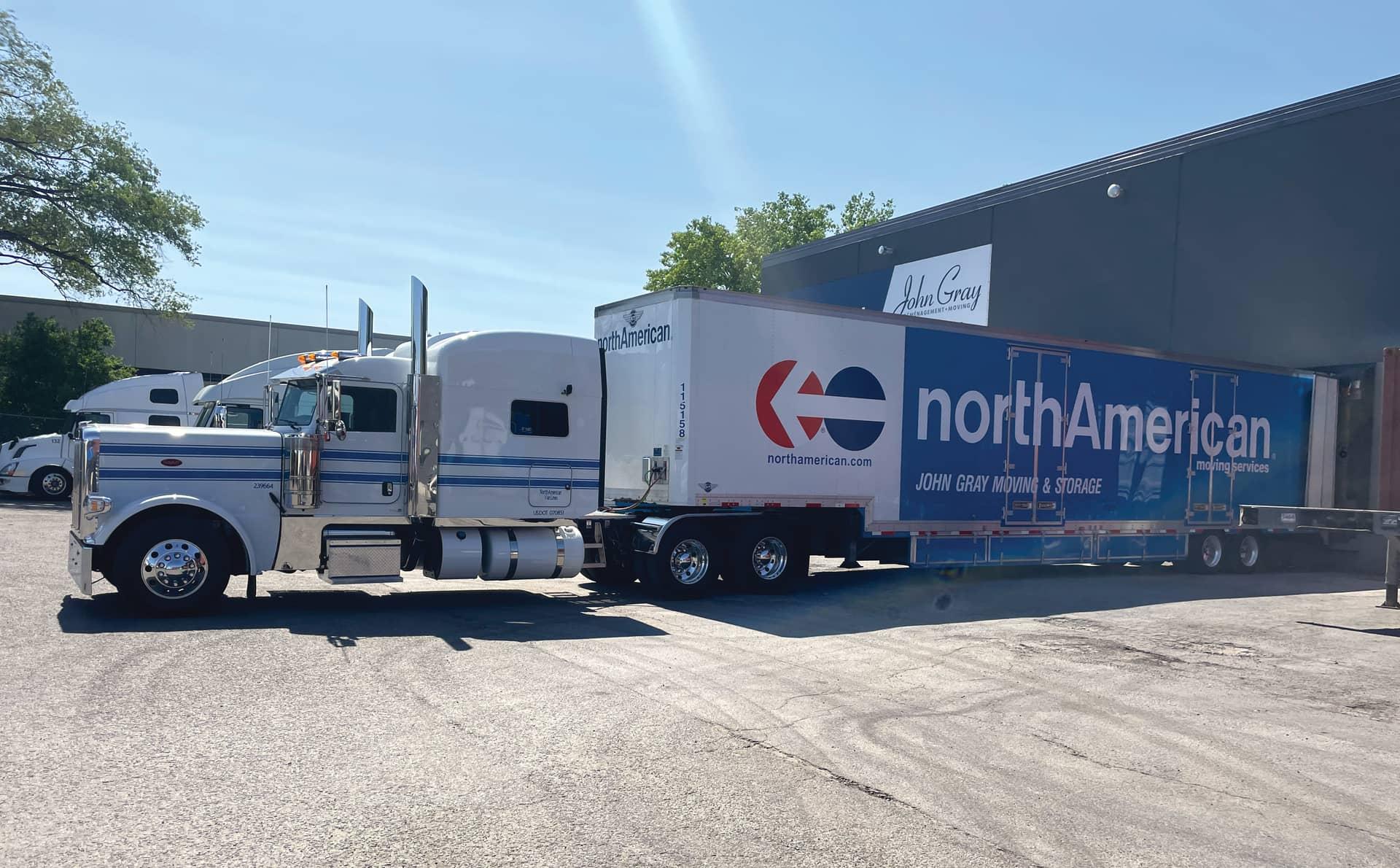 North American Van Lines truck at John Gray Moving facility