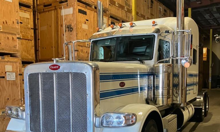 Peterbilt Truck Being Washed in Our Warehouse