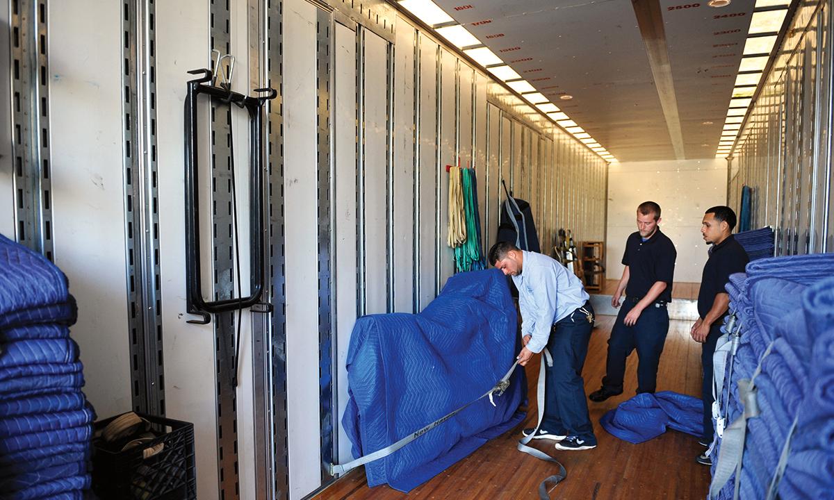 Our movers carefully loading one of our 53-foot trailers.